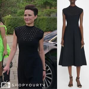 Lela Rose | Black Diamond Eyelet Knit A-line Cocktail Dress XS